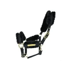 Kentucky Nylon Sheepskin Halter Black