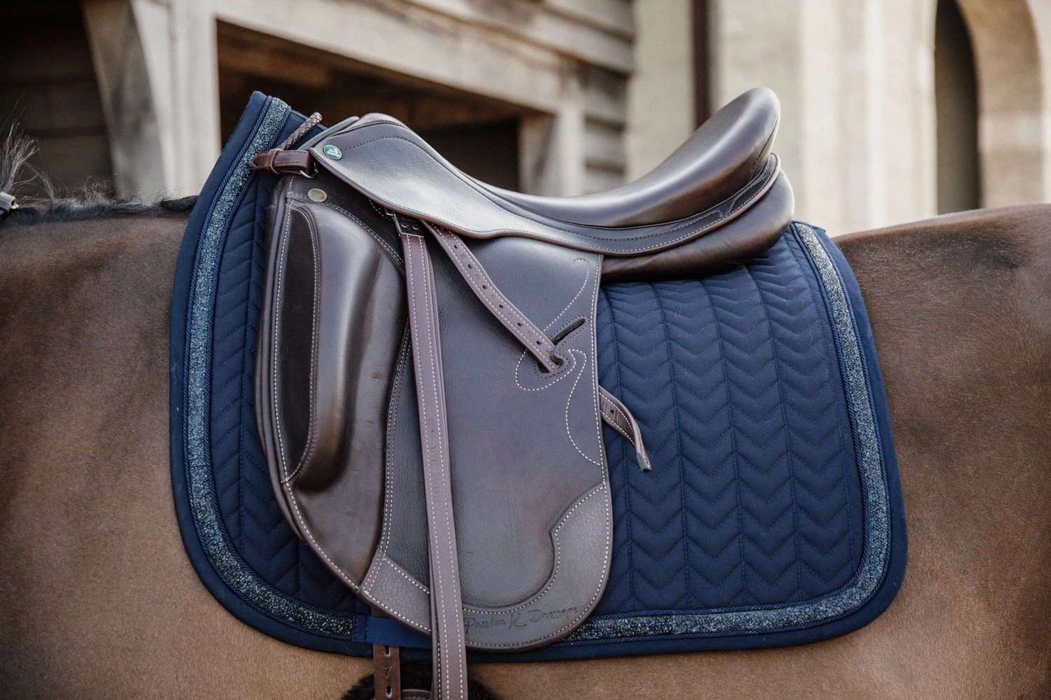 Kentucky Glitter Stone Dressage Saddle Pad Navy 2 Kentucky Glitter Stone Dressage Saddle Pad Navy - Image 2