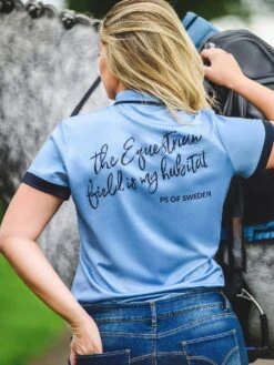 PS Of Sweden Daniella Polo Shirt Light Blue -Saddle Shop 178512603 origpic 829e15