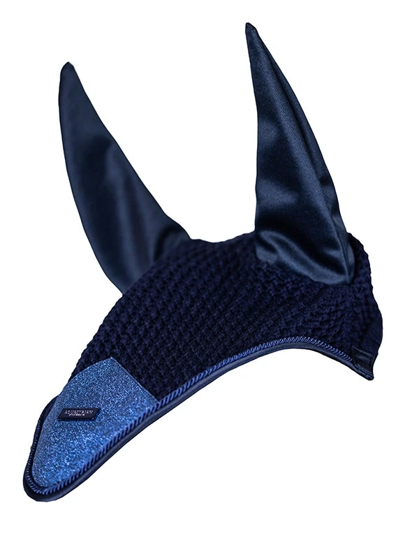 Equestrian Stockholm Ear Bonnet Blue Meadow Glimmer 2 Equestrian Stockholm Ear Bonnet Blue Meadow Glimmer - Image 2