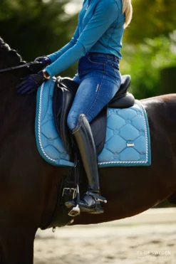 PS Of Sweden Monogram Dressage Saddle Pad Sea -Saddle Shop DSC 4793