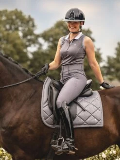 PS Of Sweden Floret Dressage Saddle Pad Grey -Saddle Shop MinnapologreyandFloretpadgrey