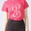 PS Of Sweden Signe Cotton T-Shirt Berry Pink
