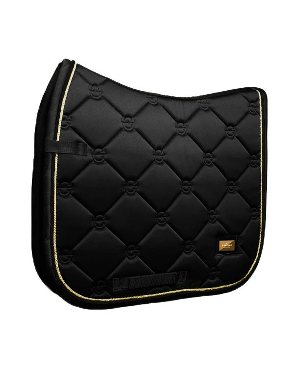 Equestrian Stockholm Dressage Saddle Pad Black Gold 4 Equestrian Stockholm Dressage Saddle Pad Black Gold - Image 4