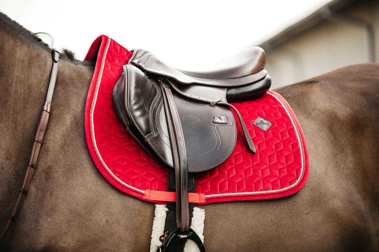 Kentucky Velvet Jump Saddle Pad Red 2 Kentucky Velvet Jump Saddle Pad Red - Image 2