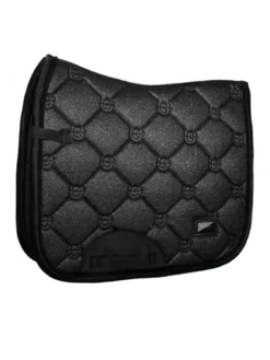 Equestrian Stockholm Dressage Saddle Pad All Black Glimmer -Saddle Shop all black glimmer dressage saddle pad cob