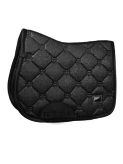 Equestrian Stockholm Jump Saddle Pad All Black Glimmer