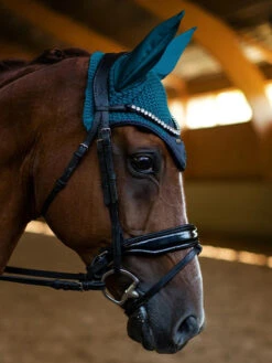 Equestrian Stockholm Ear Bonnet Aurora Blues -Saddle Shop aurora blues ear net huva fliegenhaube oornetje hov 1