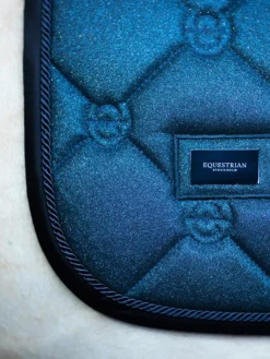Equestrian Stockholm Dressage Saddle Pad Blue Meadow Glimmer -Saddle Shop blue m1 1