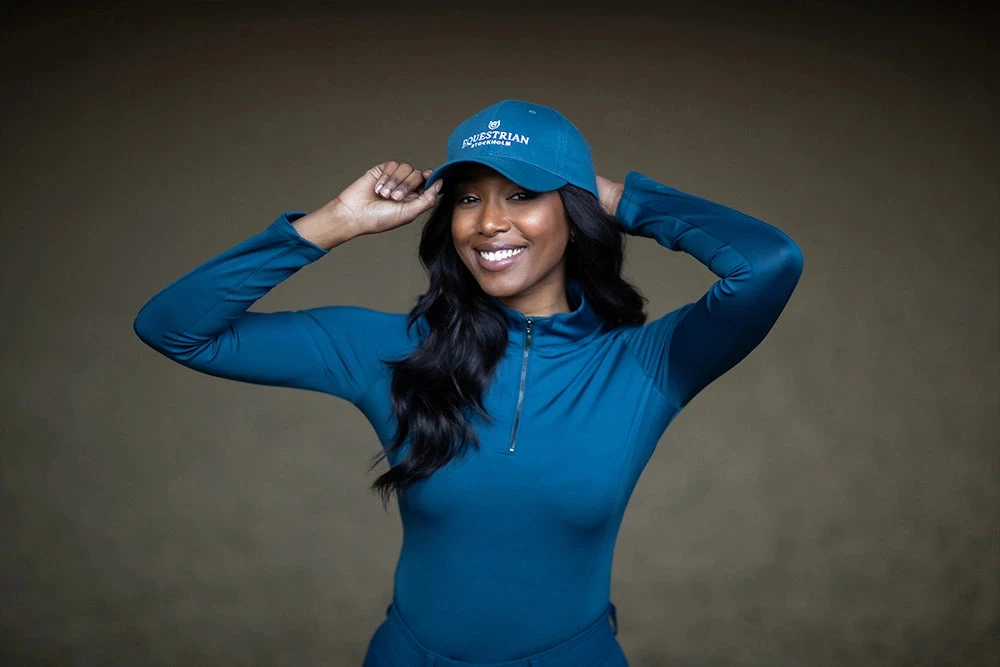 Equestrian Stockholm Cap Blue Meadow 4 Equestrian Stockholm Cap Blue Meadow - Image 4