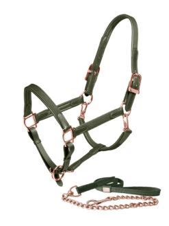 Equestrian Stockholm Leather Halter & Lead Evening Haze