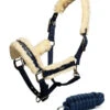 Equestrian Stockholm Fleece Headcollar & Lead Navy