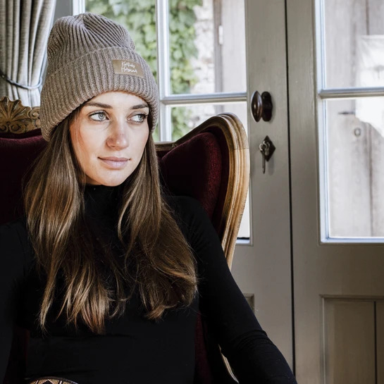 Kentucky Horsewear Glitter Beanie Beige 2 Kentucky Horsewear Glitter Beanie Beige - Image 2