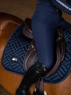 Equestrian Stockholm Maze Jump Saddle Pad Modern Tech Navy -Saddle Shop modern tech navy jumping saddle pad hoppschabrak springschabrack spring zadeldekje on1 1