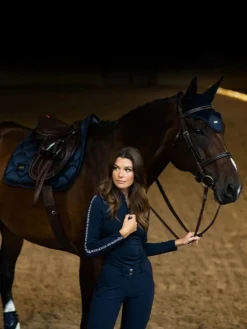 Equestrian Stockholm Jump Saddle Pad Modern Tech Navy -Saddle Shop modern tech navy jumping saddle pad hoppschabrak springschabrack spring zadeldekje on2