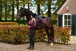 Equestrian Stockholm Bandages Purple Gold -Saddle Shop purple gold fleece bandages equestrian stockholm 1