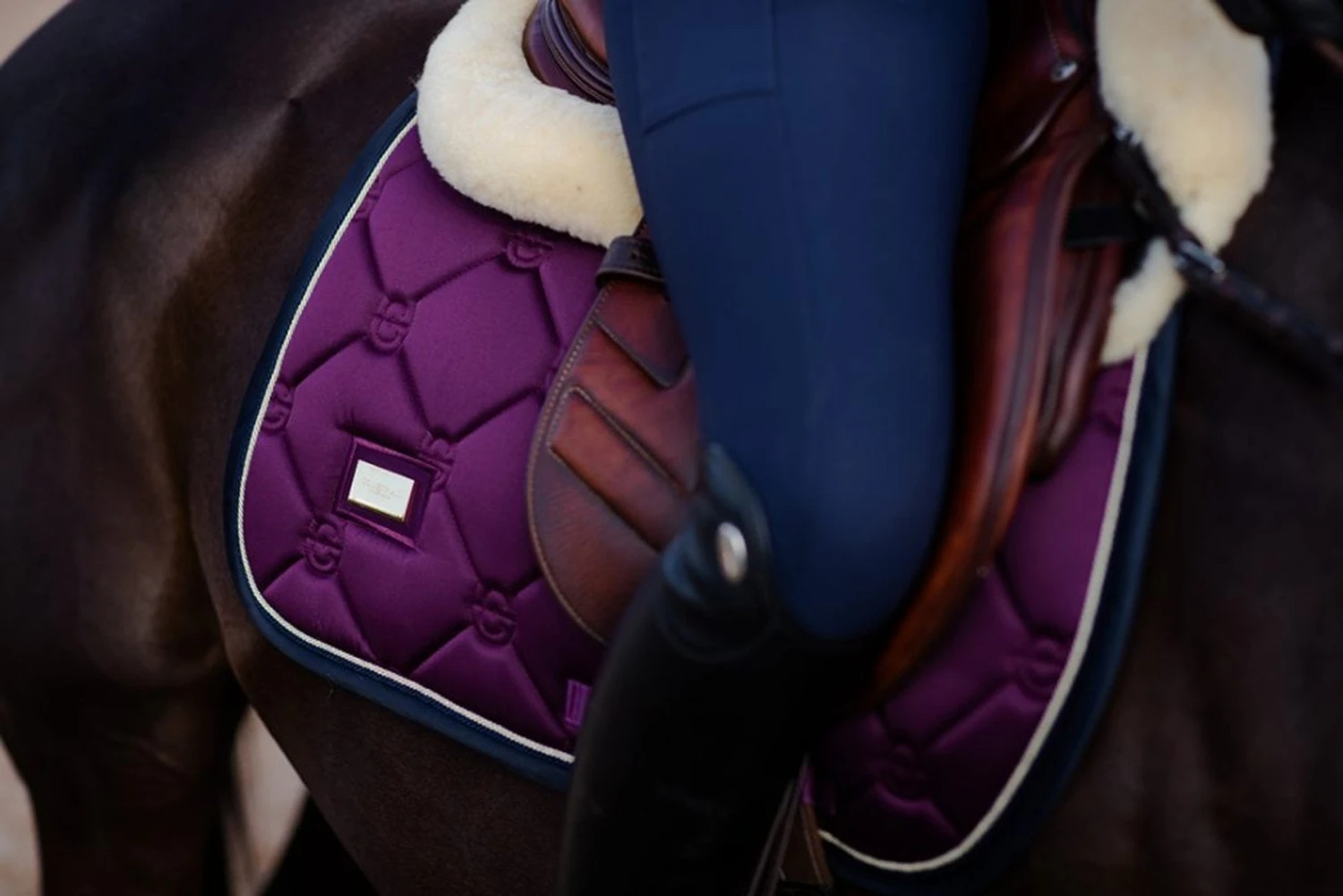 Equestrian Stockholm Jump Saddle Pad Purple Gold 1 Equestrian Stockholm Jump Saddle Pad Purple Gold