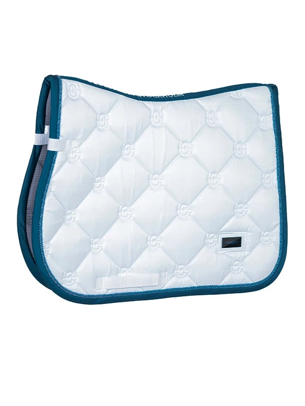 Equestrian Stockholm Jump Saddle Pad White Blue Meadow 1 Equestrian Stockholm Jump Saddle Pad White Blue Meadow