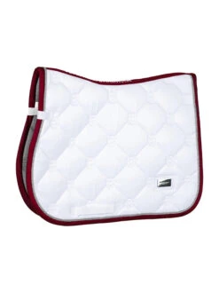 Equestrian Stockholm Jump Saddle Pad White Perfection Bordeaux