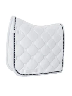 Equestrian Stockholm Dressage Saddle Pad White Perfection Navy (without Badge)